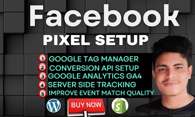 Gig Preview - Setup facebook pixel, conversion api,server side tracking for google tag manager