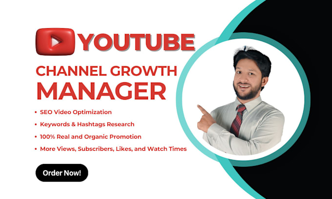 Gig Preview - Be your youtube channel promotion manager and video SEO expert