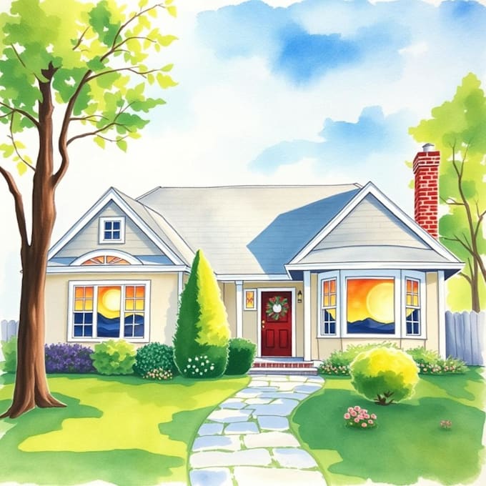 Gig Preview - Turn your home into watercolor painting