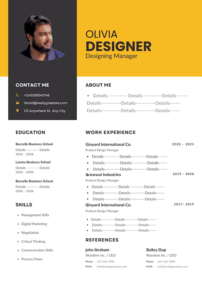 Gig Preview - Design a unique and attractive resume and cover letter