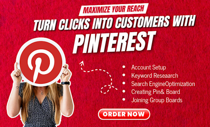 Gig Preview - Manage pinterest with SEO optimize pins and boards