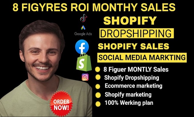 Gig Preview - Pro shopify manager 8 figure ROI monthly sales for shopify website marketing