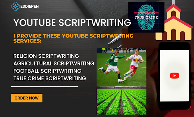 Gig Preview - Write you a youtube script for agricultural religion true crime football channel