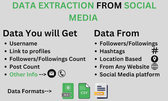 Gig Preview - Do data extraction from social media and from any website