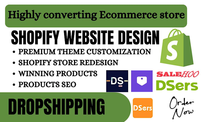 Gig Preview - Create shopify dropshipping store via autods zendrop bigbuy doba salehoo temu