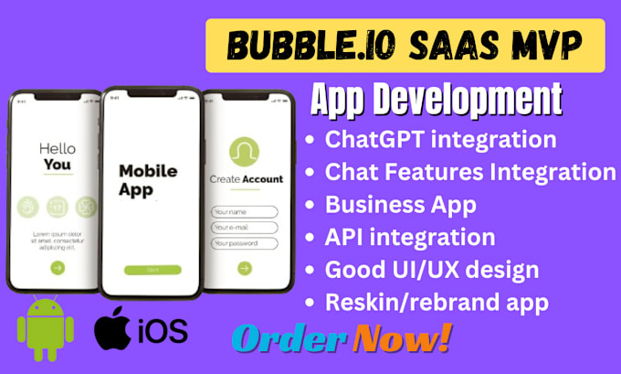 Bestseller - bubble io developer build bubble mvp app develop bubble saas chatgpt mobile app