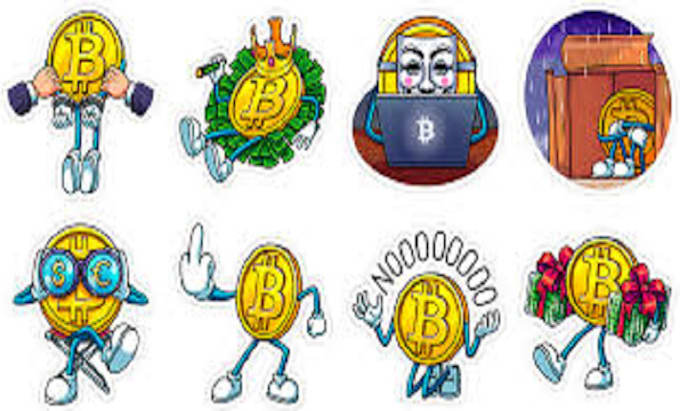 Gig Preview - Create custom crypto telegram stickers transparent stickers  animated stickers