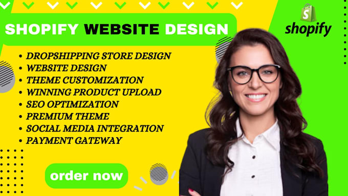 Gig Preview - Build shopify website design shopify website redesign shopify store design