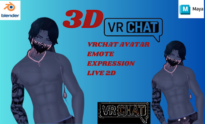 Gig Preview - Create custom 3d vrchat avatar vrchat anime avatar with emotes and expressions