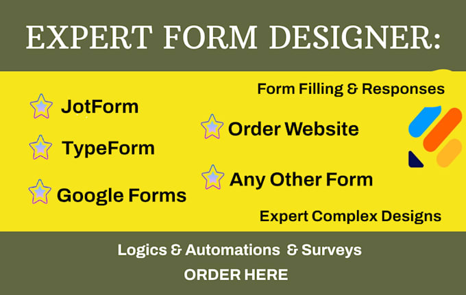 Gig Preview - Create online survey design jotform, typeform, fillable pdf form, google forms