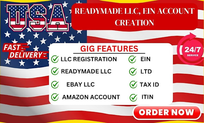 Gig Preview - Create amazon seller account llc USA store  readymade etsy llc ecommerce