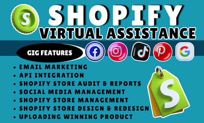 Gig Preview - Be your shopify virtual assistant, shopify store manager to boost shopify sales