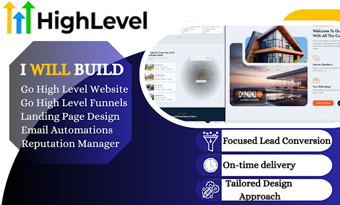 Gig Preview - Be your go high level funnel builder gohighlevel landing page gohighlevel expert