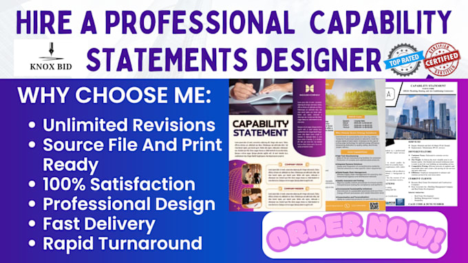 Gig Preview - Design and write professional government capability statement in 12 hours