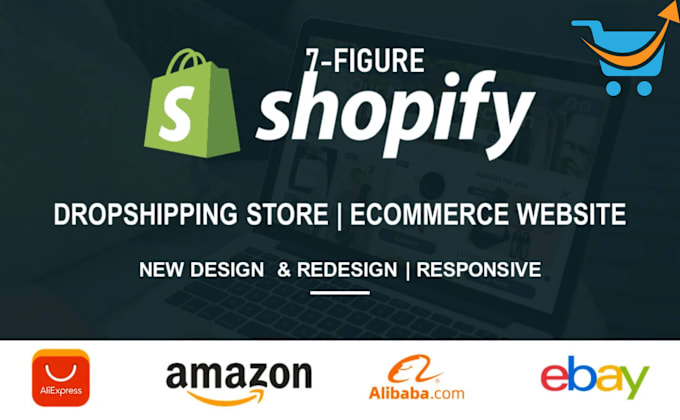 Gig Preview - Create shopify store, build shopify website design, shopify dropshipping website