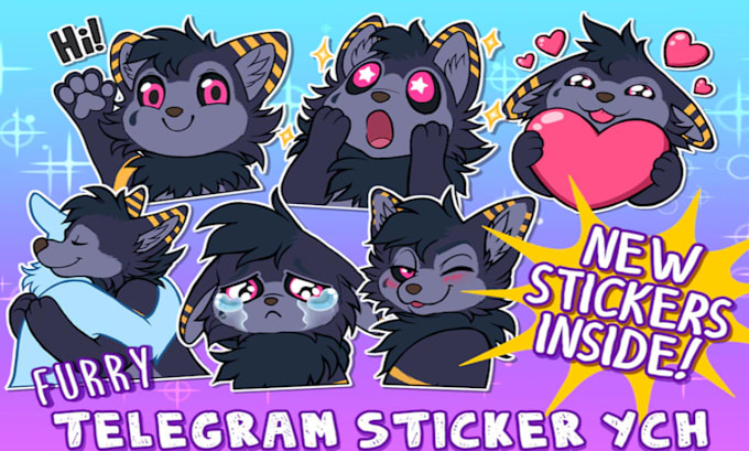 Gig Preview - Draw stickers for telegram of your furry characters or crypto projects