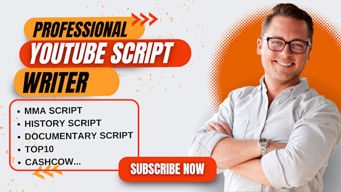 Gig Preview - Write quality youtube script, mma, boxing, history, documentary, video script