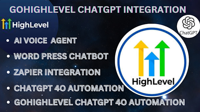 Gig Preview - Do gohighlevel chatgpt integration, ghl vapi ai voice agents bot using make com