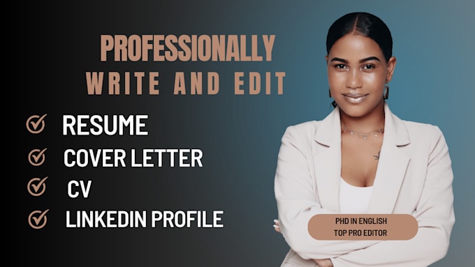 Gig Preview - Write and upgrade your resume, cv, cover letter, linkedin