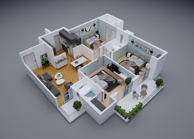 Gig Preview - Make 2d and 3d floor plan visualization