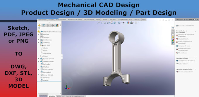 Gig Preview - Design 2d engineering drawings and 3d cad modeling