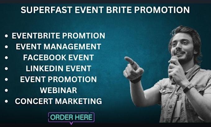 Gig Preview - Promote eventbrite, ticket booking, conference, webinar, event marketing