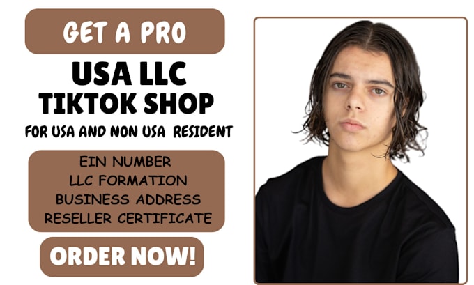 Gig Preview - Create USA llc tiktok shop for non USA resident setup amazon USA llc shopify