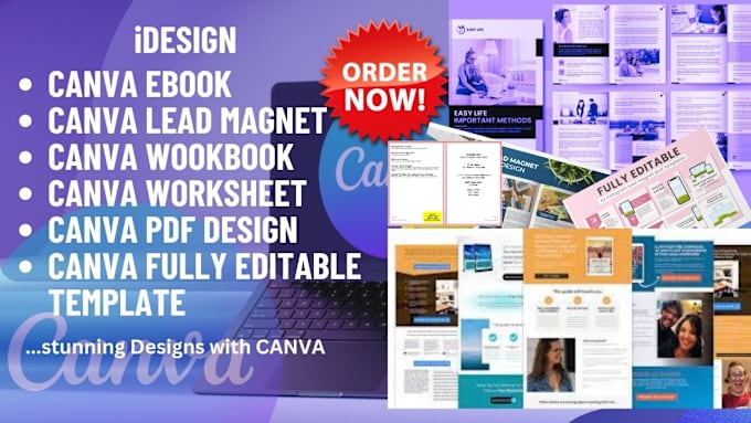 Gig Preview - Design canva ebook canva ebook template canva lead magnet canva ebook PDF design