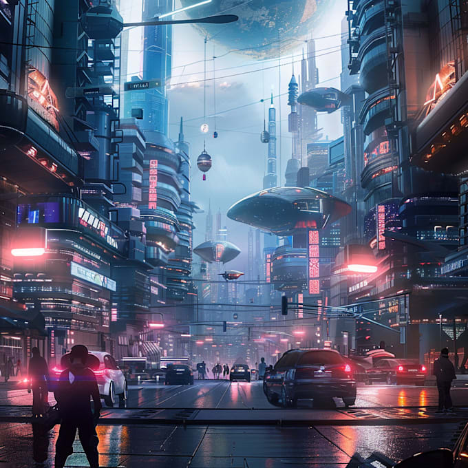 Bestseller - create a unique futuristic cyberpunk city