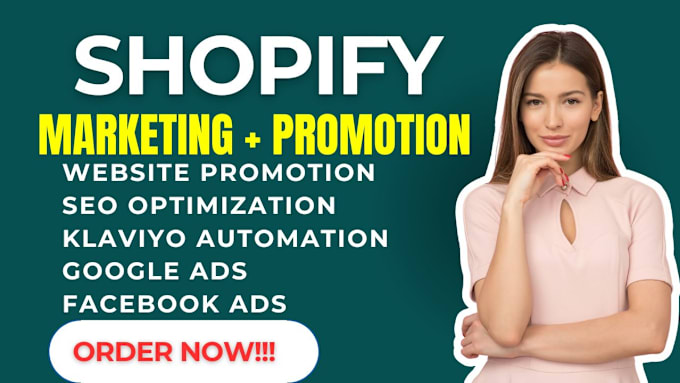 Gig Preview - Setup shopify dropshipping marketing, klaviyo etsy promotion SEO