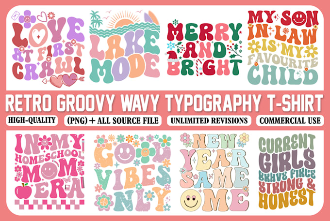 Gig Preview - Create groovy wavy retro hippie designs for tshirt