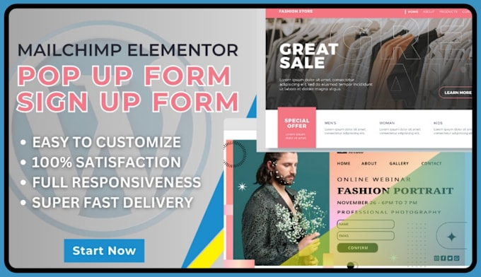 Gig Preview - Create or fix wordpress contact form, sign up, pop up form banner mailchimp