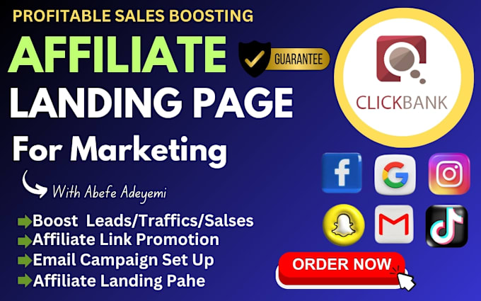 Gig Preview - Do affiliate landing page, affiliate marketing sales funnel