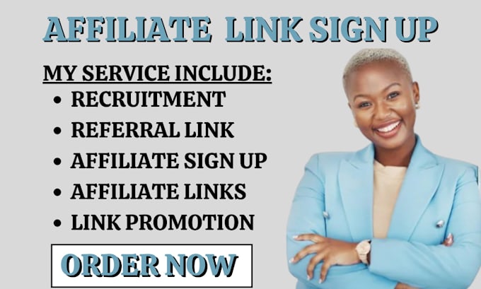 Gig Preview - Do affiliate link sign up referral link sign up affiliate marketing