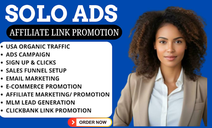 Gig Preview - Do USA solo ads MLM leads affiliate marketing clickbank link promotion