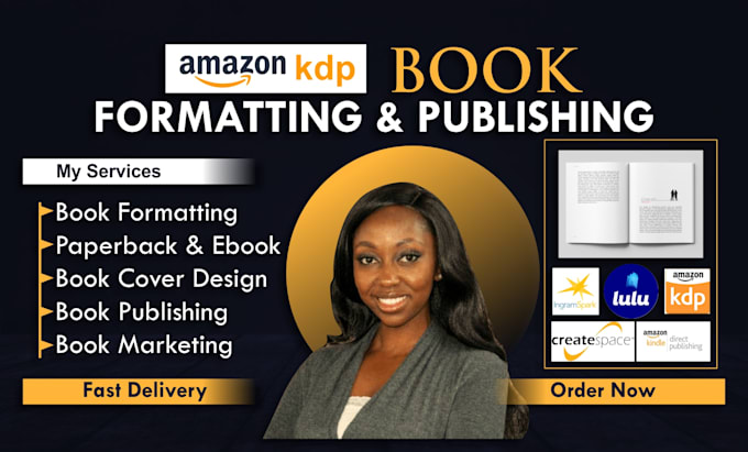 Gig Preview - Do book ebook formatting layout design book editing publishing for amazon kdp