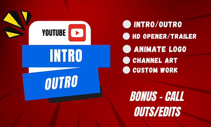 Gig Preview - Create youtube intro outro opener and 3d channel opening logo animation