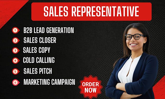 Gig Preview - Be your sales closer lead generation sales lead sales representative b2b sales