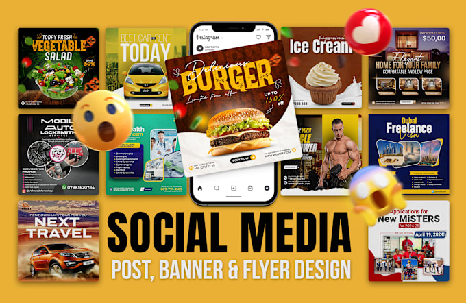 Gig Preview - Design facebook instagram social media post ad banner carousel or digital flyer