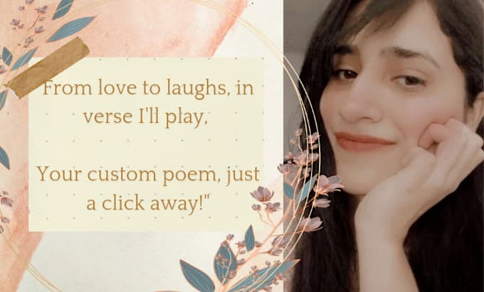 Gig Preview - Write custom poems, personalized poetry, romantic and heartfelt verses for you