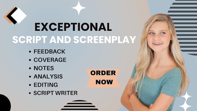 Gig Preview - Be your movie script writer, screenwriting, film script, screenplay, tv series