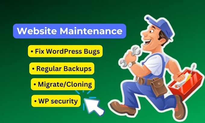 Gig Preview - Do website maintenance, wordpress support, help, fix bugs, manage updates