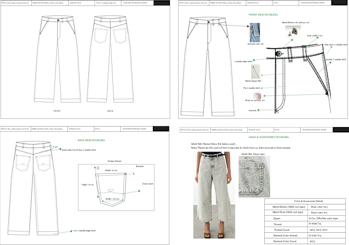 Gig Preview - Create fashion flats, technical drawing, cad, tech pack