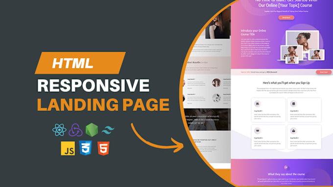 Gig Preview - Design and develop modern responsive landing page