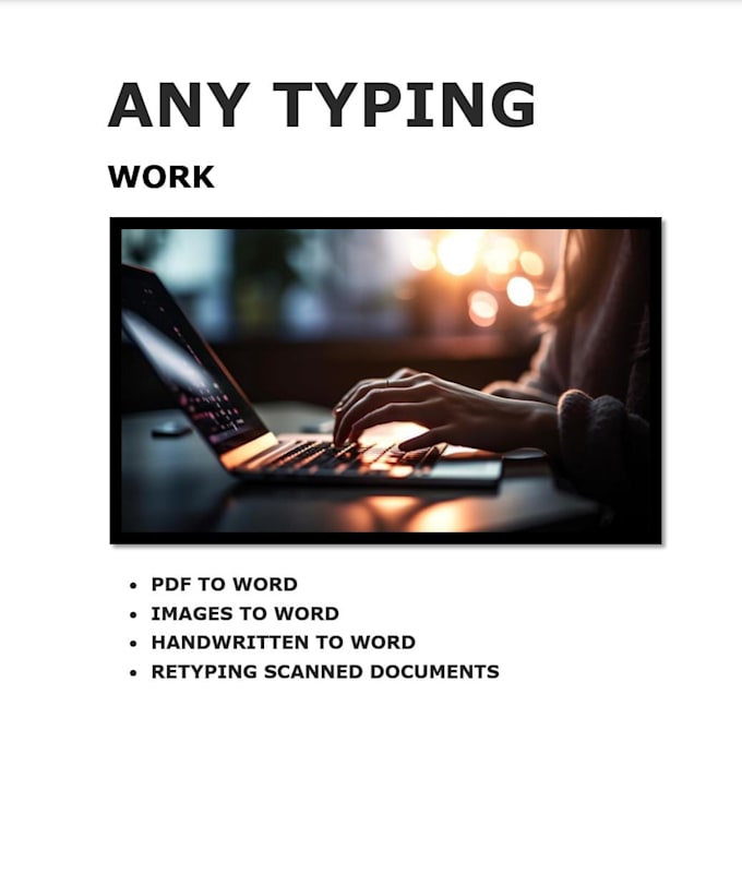 Gig Preview - Do any kind of typing convert pdf to word retype scan images