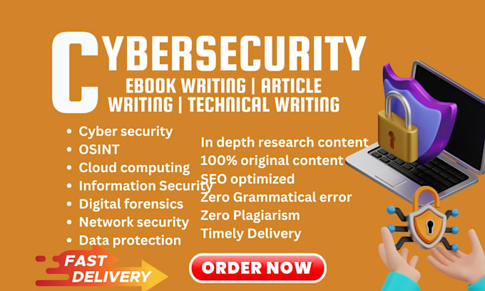 Gig Preview - Write cybersecurity, technical writing, essay, ghostwriter, articles, ebook