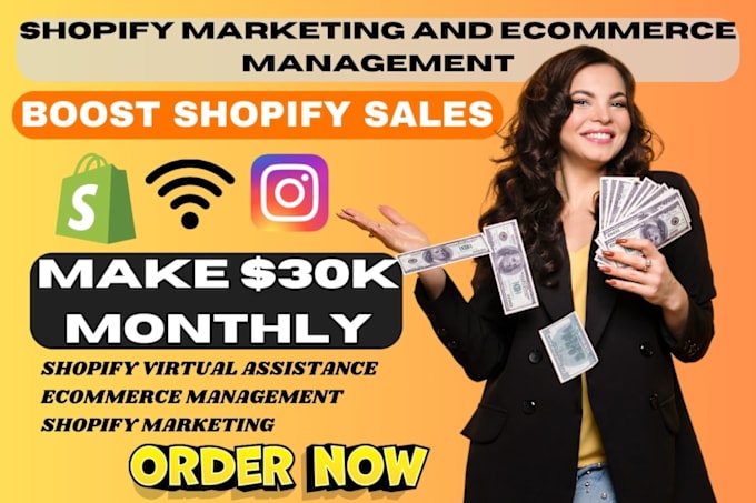 Gig Preview - Be shopify manager, shopify ecommerce marketing shopify virtual assistance