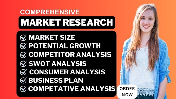 Gig Preview - Do market research, swot and competitor analysis, market trends, business plan