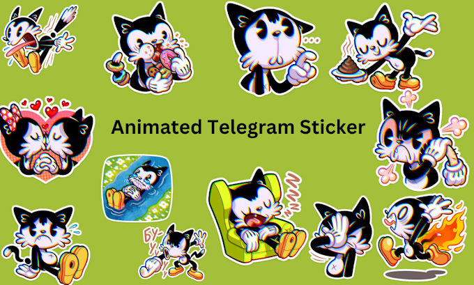 Gig Preview - Create telegram animated stickers gif crypto giphy with emoji twitch emote