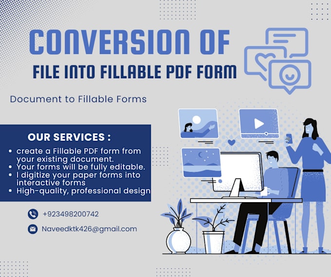 Gig Preview - Convert your document to a fillable PDF form